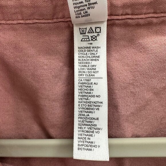 Athleta 100% Cotton Dreams Pink Oversize Button Up Sleep Shirt Womens size XL - Picture 4 of 5